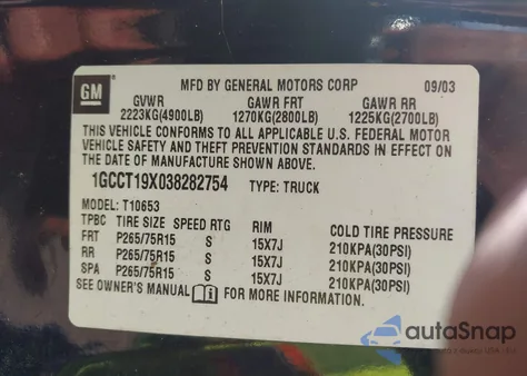 2003 Chevrolet S-10 Ls from USA, damaged, VIN 1GCCT19X038282754